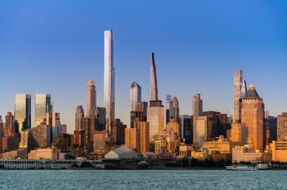 Iconic Midtown NYC skyline view from Hudson River, commercial real estate shifts.